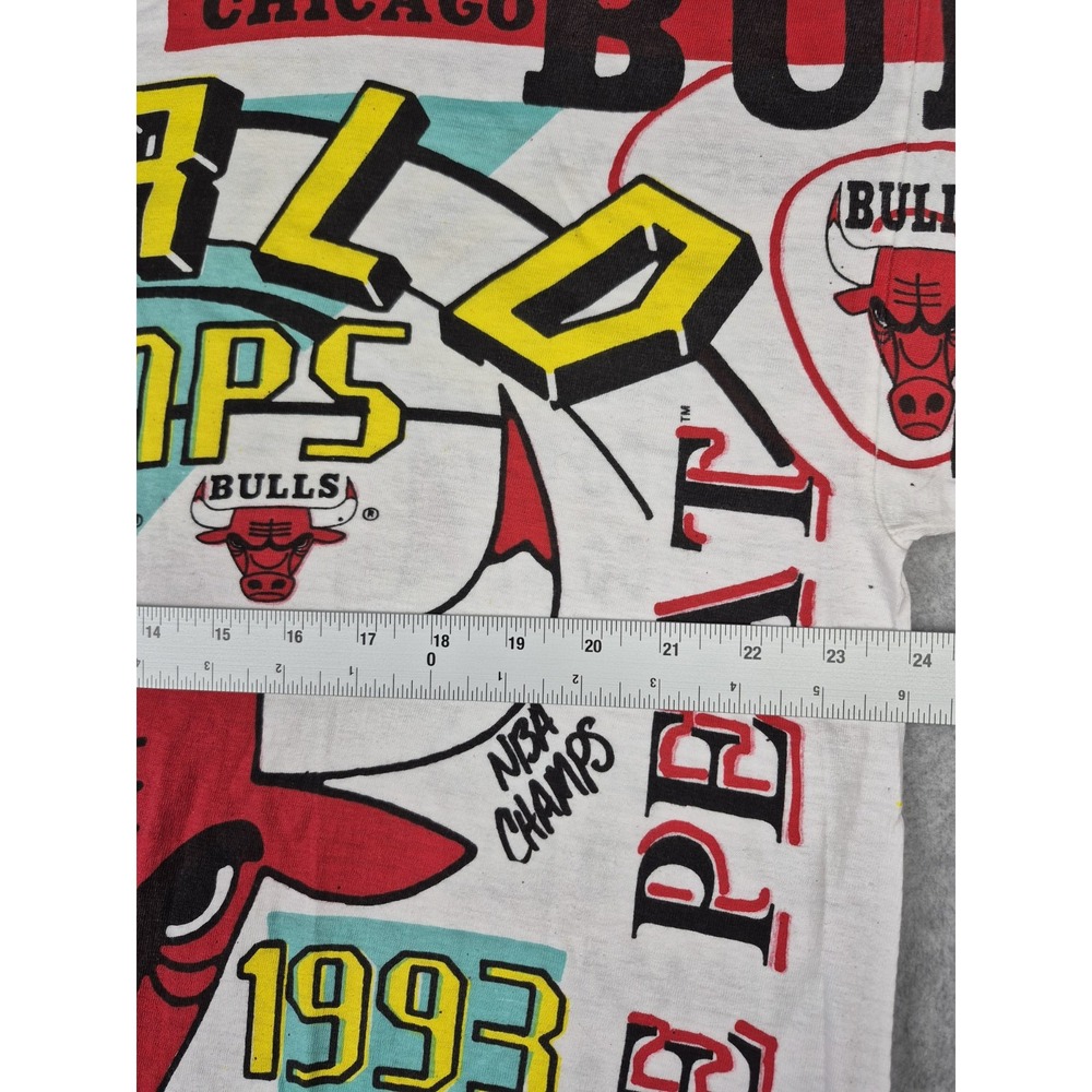 Vntg Chicago Bulls 1993 Champions Magic Johnson Ts T-shirt Size XL Single Stich - Picture 8 of 10